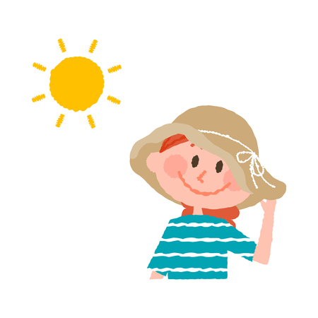 vector illustration of a woman wearing a hatのイラスト素材