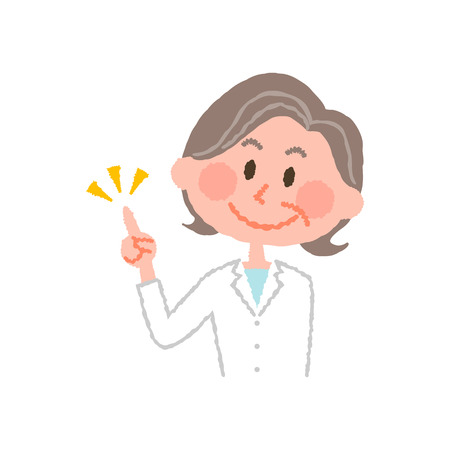 Vector illustration of an elderly female pharmacistのイラスト素材
