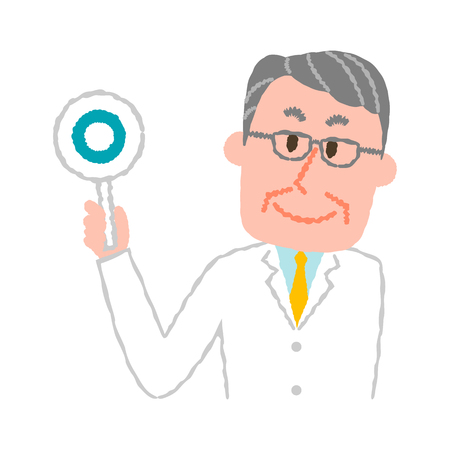 Vector illustration of an elderly male pharmacistのイラスト素材