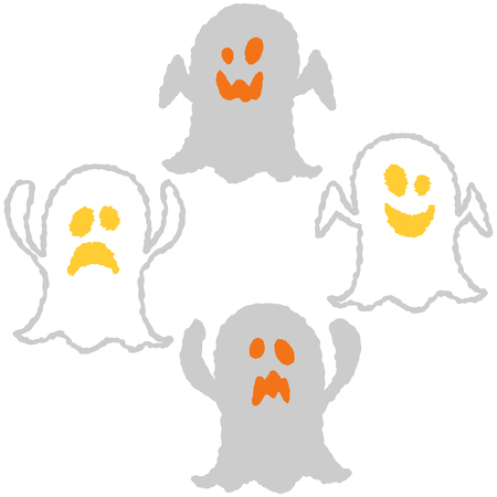 Simple and cute halloween vector icons. Vector illustration.のイラスト素材