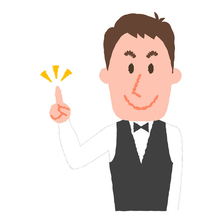 illustration of a hotel workerのイラスト素材