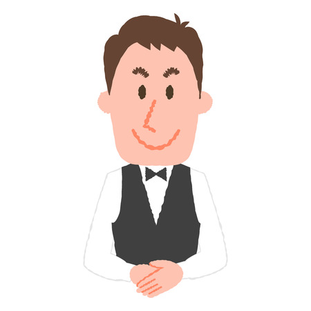 vector illustration of a hotel workerのイラスト素材
