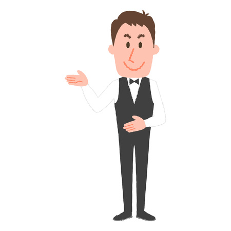 illustration of a hotel workerのイラスト素材