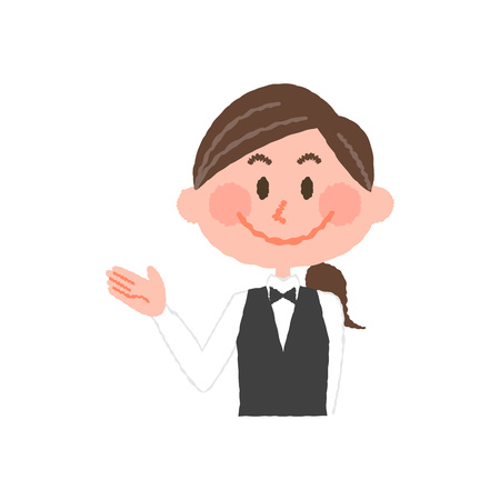 illustration of a hotel workerのイラスト素材