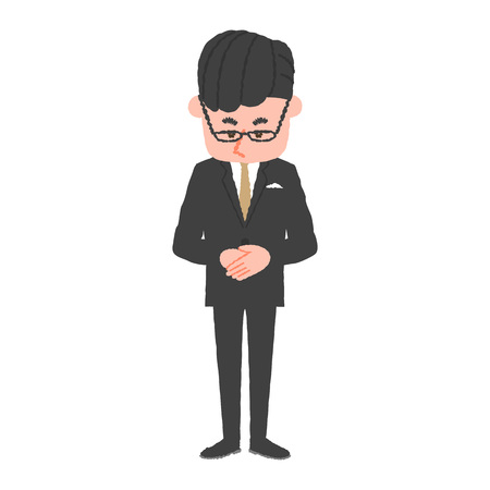 illustration of a hotel workerのイラスト素材