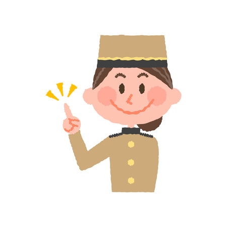 illustration of a hotel workerのイラスト素材
