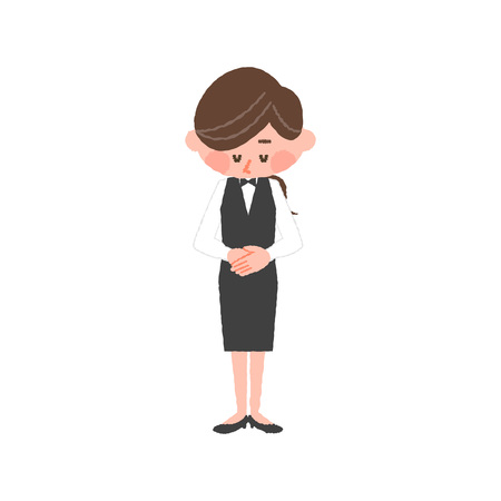 illustration of a hotel workerのイラスト素材