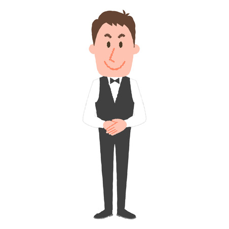 illustration of a hotel workerのイラスト素材