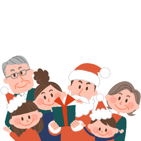 vector illustration of a family having a good Christmasのイラスト素材