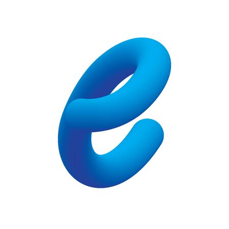 letter e in small cap with tube shapeのイラスト素材