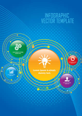 Infographic poster cover design. Business concept with 7 options, steps, processes.のイラスト素材