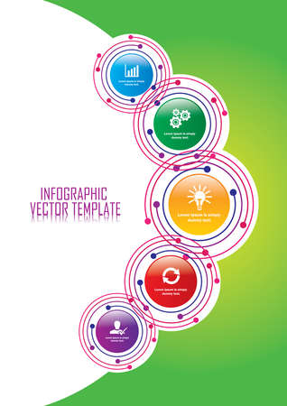 Infographic business cover page design.  Business concept with steps, processes.のイラスト素材