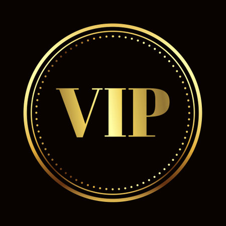 Golden VIP Design in Luxury Black Background Isolated Vectorのイラスト素材