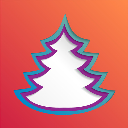 Creative paper abstract christmas tree background, eps10 vector illustration.のイラスト素材