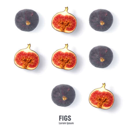 Fresh ripe figs on  whiteの写真素材