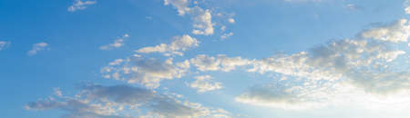 Summer blue sky with white beauty clouds.の写真素材