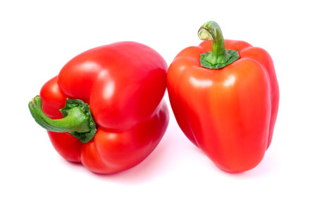 Red sweet pepper isolated on white background.の写真素材