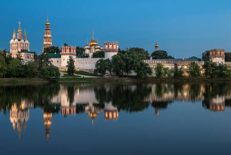 Russia. Moscow. Novodevichy Convent at night.