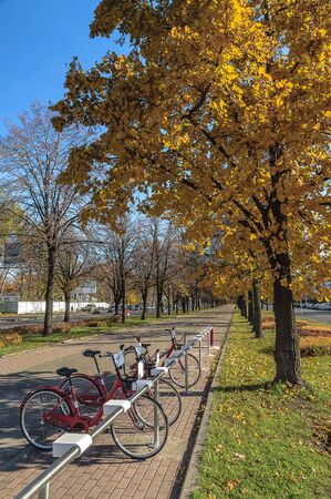 Russia. City of Moscow. Bicycle rentalの写真素材