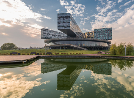Moscow, Russia - October 18, 2015: the Innovation center SKOLKOVO. Moscow school of management.のeditorial素材