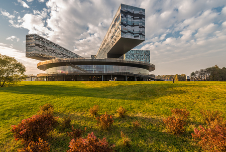 Moscow, Russia - October 18, 2015: the Innovation center SKOLKOVO. Moscow school of management.のeditorial素材
