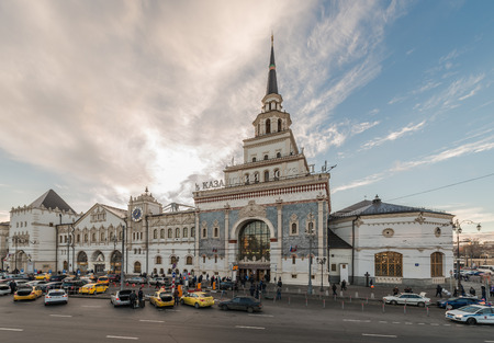 Moscow, Russia - November 4, 2015: Kazan railway station. One of nine railway stations in Moscow.のeditorial素材