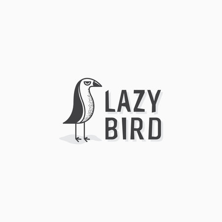 Lazy bird logo icon design template premium vectorのイラスト素材