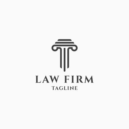 Pillar Vector. Law Firm Logo Icon Design Template Vector Illustrationのイラスト素材