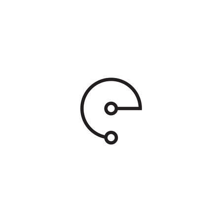 Letter E with dot Connect Logo Icon Design Template Vector Illustrationのイラスト素材