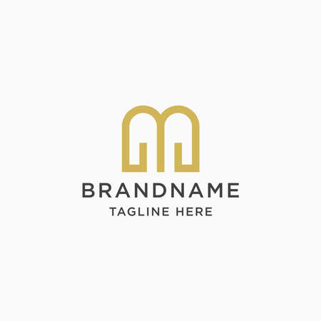 Letter M Abstract shape Logo Icon Design Template Vector.のイラスト素材