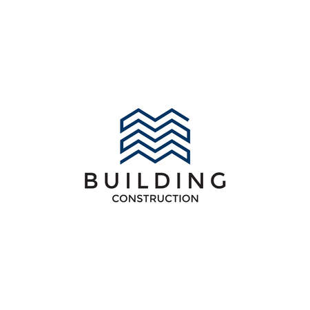 Abstract modern Building shape logo design template vector illustrationのイラスト素材