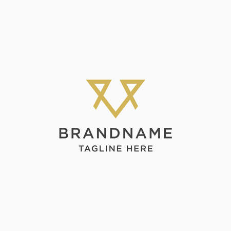 Letter V Abstract shape Logo Icon Design Template. Gold, Elegant, Luxury Vector.のイラスト素材