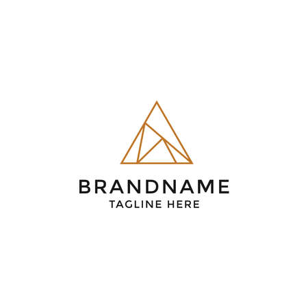 Prism Triangle polygonal Logo Icon Design Template Vector Illustrationのイラスト素材