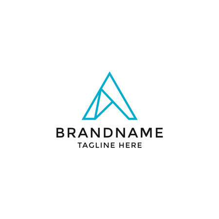 Letter A Abstract triangle polygonal Logo Icon Design Template Vector Illustrationのイラスト素材