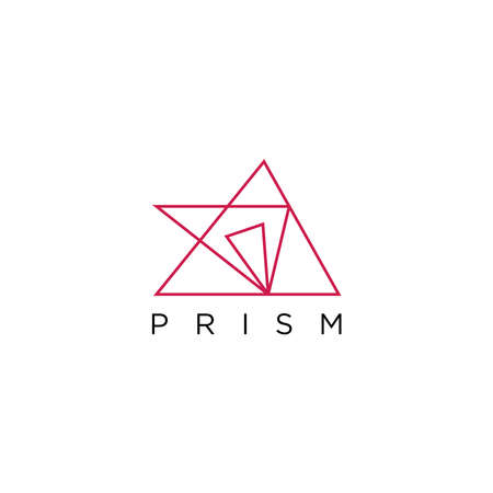 Abstract Prism polygonal Logo Icon Design Template. Triangle, Line, Modern Vector Illustrationのイラスト素材