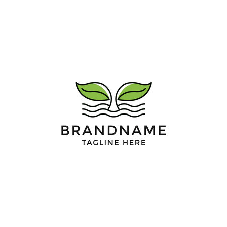 Woman Face with leaf Natural Beauty women Logo Design Templateのイラスト素材