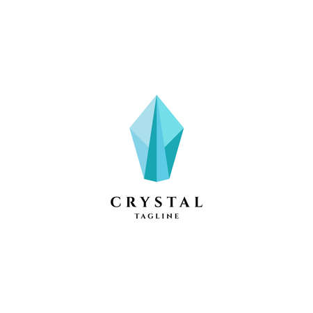 Abstract blue gem crystal Stone Logo Icon Design Template.のイラスト素材