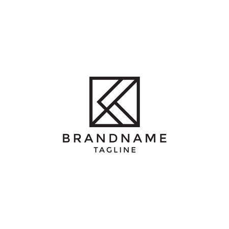 Rectangular Letter K Abstract Logo Icon Design Template Vector Illustrationのイラスト素材