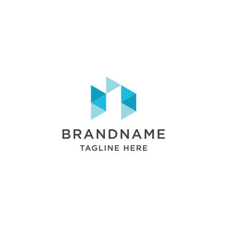 Letter N Abstract Low poly Logo Icon Design Template Vectorのイラスト素材