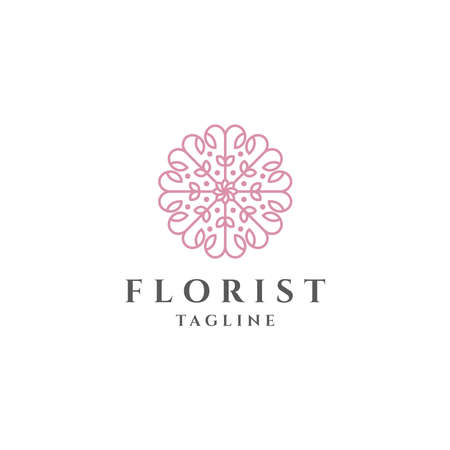 Abstract leaf ornament flower logo icon design template. Florist, Garden, Nature, floral modern vectorのイラスト素材