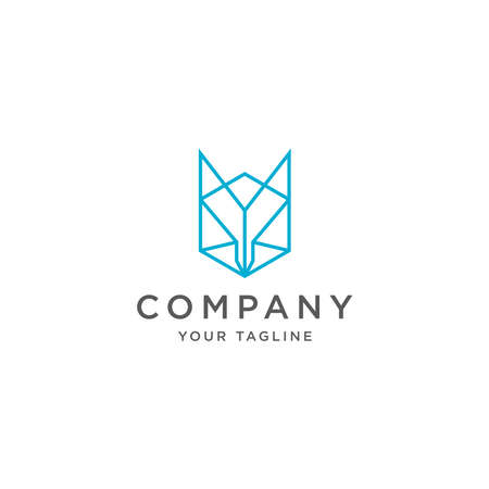 Animal Fox line art Logo Icon Design Template Vector. Simple and Modernのイラスト素材