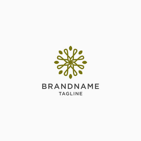 Abstract ornament Flower Logo Icon Design Template. beauty, spa, yoga, nature, gold, elegant Vector Illustrationのイラスト素材