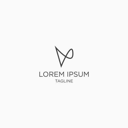 Letter V initial Abstract minimalist Logo Icon Design Template Vector Illustrationのイラスト素材