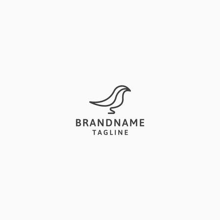 Minimalist Bird Logo Icon Design Template. Simple, Line, Modern Vector Illustrationのイラスト素材
