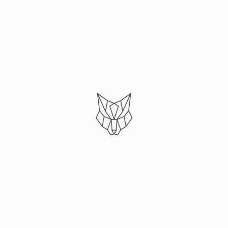 Abstract polygonal Fox head Logo With Line Style. Low poly, Minimalist Design Template Vector Illustrationのイラスト素材