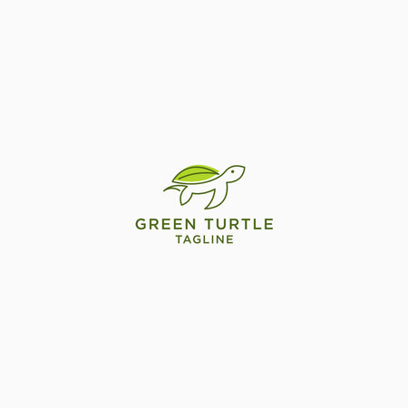 Turtle with leaf nature Logo Icon Design Template. Leaf, Nature, Eco, Modern Vector Illustrationのイラスト素材