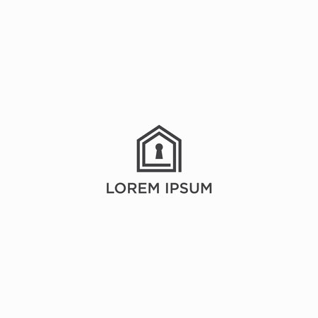 Home with keyhole Security Logo Icon Design Template Vector Illustrationのイラスト素材
