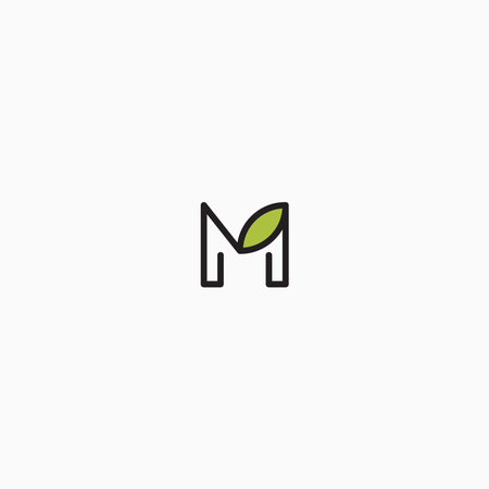 Letter M Leaf Logo Icon Design Template. Nature, Leaf, Eco, Initials Vector Illustrationのイラスト素材
