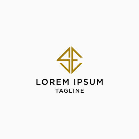 Letter SE Logo Icon Design Template. Elegant, Luxury, Gold, Modern Vector Illustrationのイラスト素材
