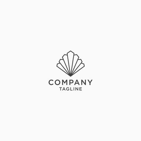 Sea Shell, oyster Logo Icon Design Template. Line, Simple, Modern Vector Illustrationのイラスト素材